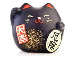 Chat noir bonheur (fortune) petit H5.5cm