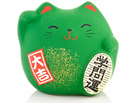 Chat vert bonheur (réussite) petit H5.5cm